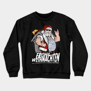 Frohe Weihnachten cool tattooed santa claus with sunglasses Crewneck Sweatshirt